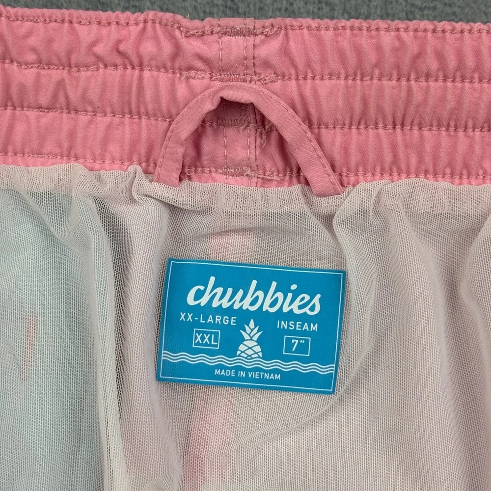 Chubbies‎ Shorts Men 2XL Blue Swim Trunks On The Horizons Drawstring Beach Surf